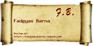 Fadgyas Barna névjegykártya