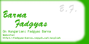 barna fadgyas business card